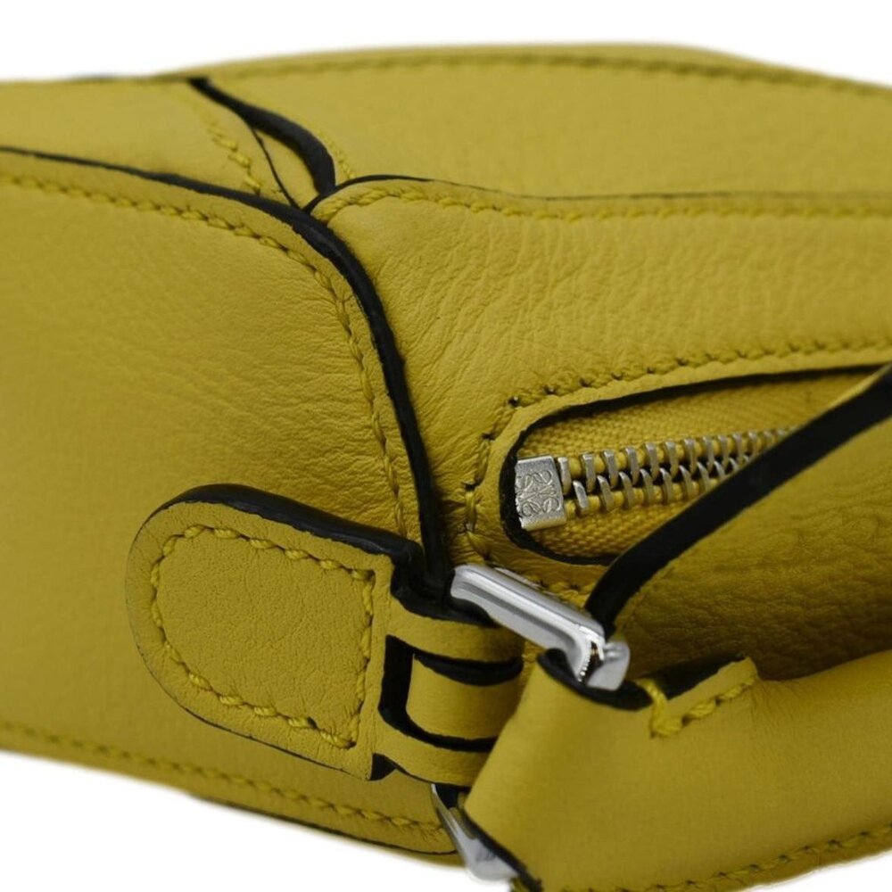 LOEWE Nano Puzzle Leather Shoulder Bag Yellow - Picture 5 of 13